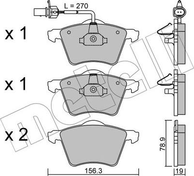 Metelli 22-0550-0 - Гальмівні колодки, дискові гальма autozip.com.ua