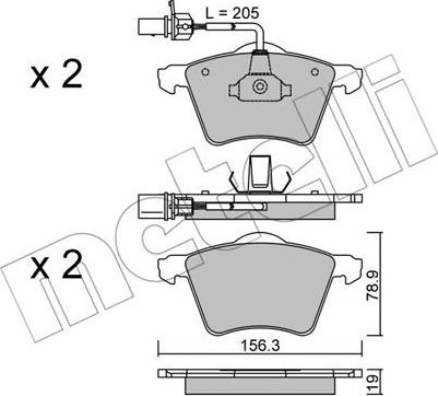 Metelli 22-0550-1 - Гальмівні колодки, дискові гальма autozip.com.ua