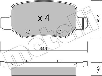 Metelli 22-0565-0 - Гальмівні колодки, дискові гальма autozip.com.ua