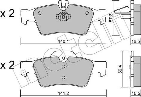 Metelli 22-0568-0 - Гальмівні колодки, дискові гальма autozip.com.ua