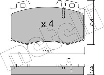 Metelli 22-0563-0 - Гальмівні колодки, дискові гальма autozip.com.ua