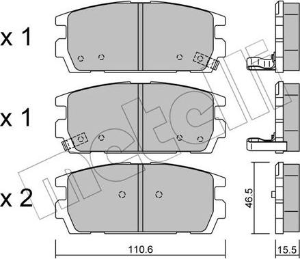 Metelli 22-0507-0 - Гальмівні колодки, дискові гальма autozip.com.ua