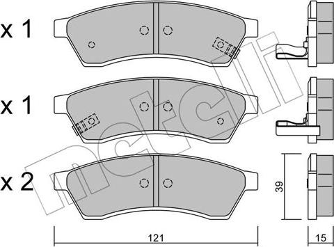 Metelli 22-0510-1 - Гальмівні колодки, дискові гальма autozip.com.ua