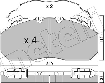 Metelli 22-0589-0 - Гальмівні колодки, дискові гальма autozip.com.ua