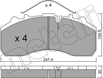 Metelli 22-0585-0 - Гальмівні колодки, дискові гальма autozip.com.ua