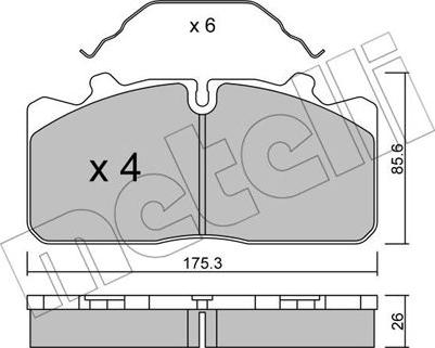 Metelli 22-0582-0 - Гальмівні колодки, дискові гальма autozip.com.ua