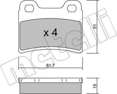 Metelli 22-0535-0 - Гальмівні колодки, дискові гальма autozip.com.ua