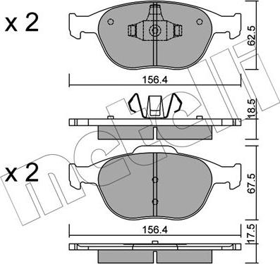 Metelli 22-0533-0 - Гальмівні колодки, дискові гальма autozip.com.ua