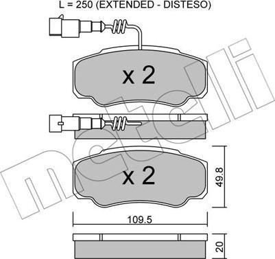 Metelli 22-0532-1 - Гальмівні колодки, дискові гальма autozip.com.ua