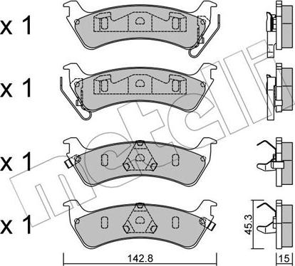 Metelli 22-0527-0 - Гальмівні колодки, дискові гальма autozip.com.ua