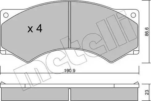 Metelli 22-0579-0 - Гальмівні колодки, дискові гальма autozip.com.ua