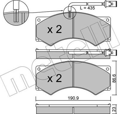 Metelli 22-0579-1 - Гальмівні колодки, дискові гальма autozip.com.ua