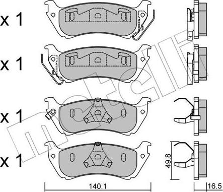 Metelli 22-0570-0 - Гальмівні колодки, дискові гальма autozip.com.ua