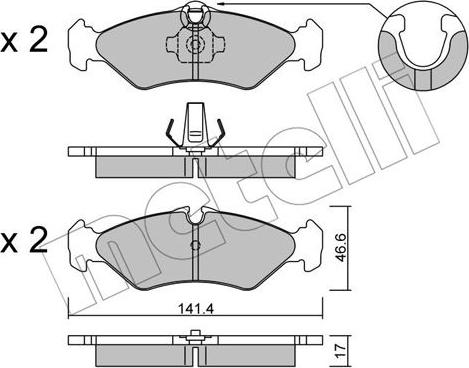 Metelli 22-0571-1 - Гальмівні колодки, дискові гальма autozip.com.ua