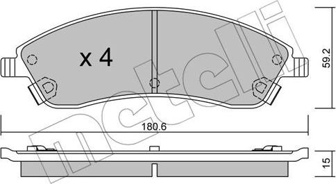 Metelli 22-0699-0 - Гальмівні колодки, дискові гальма autozip.com.ua