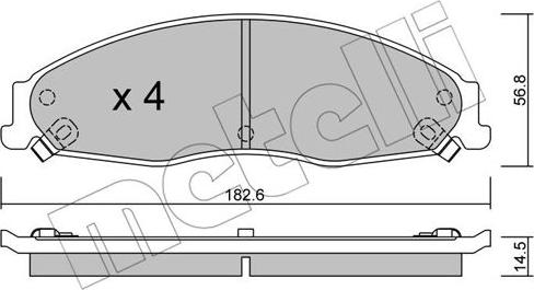 Metelli 22-0698-0 - Гальмівні колодки, дискові гальма autozip.com.ua