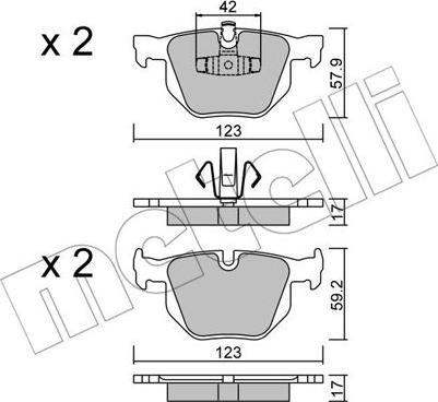 Metelli 22-0643-0 - Гальмівні колодки, дискові гальма autozip.com.ua