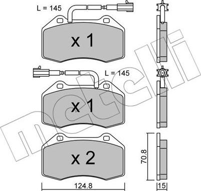 Metelli 22-0651-2 - Гальмівні колодки, дискові гальма autozip.com.ua