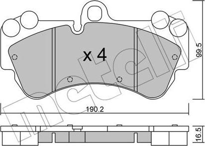 Metelli 22-0653-0 - Гальмівні колодки, дискові гальма autozip.com.ua