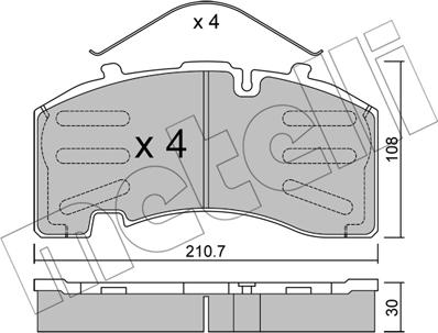 Metelli 22-0652-0 - Гальмівні колодки, дискові гальма autozip.com.ua