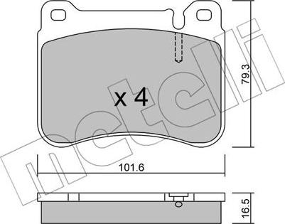 Metelli 22-0668-0 - Гальмівні колодки, дискові гальма autozip.com.ua