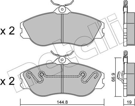 Metelli 22-0663-0 - Гальмівні колодки, дискові гальма autozip.com.ua