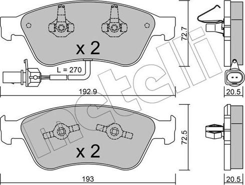 Metelli 22-0662-0 - Гальмівні колодки, дискові гальма autozip.com.ua