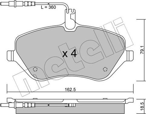 Metelli 22-0601-0 - Гальмівні колодки, дискові гальма autozip.com.ua