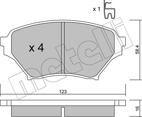 Metelli 22-0607-0 - Гальмівні колодки, дискові гальма autozip.com.ua