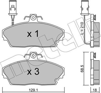 Metelli 22-0689-0 - Гальмівні колодки, дискові гальма autozip.com.ua