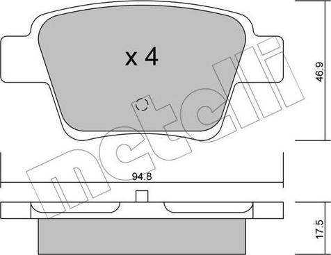 Metelli 22-0639-0 - Гальмівні колодки, дискові гальма autozip.com.ua