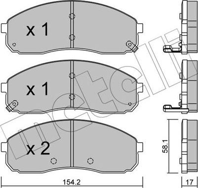 Metelli 22-0631-0 - Гальмівні колодки, дискові гальма autozip.com.ua