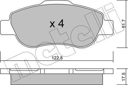 Metelli 22-0638-0 - Гальмівні колодки, дискові гальма autozip.com.ua