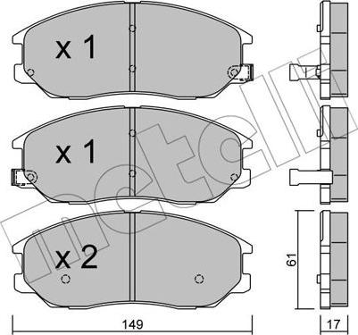 Metelli 22-0633-0 - Гальмівні колодки, дискові гальма autozip.com.ua