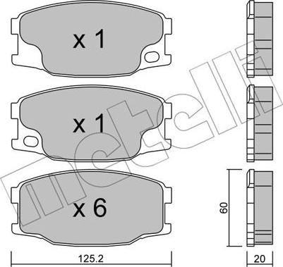 Metelli 22-0622-0 - Гальмівні колодки, дискові гальма autozip.com.ua