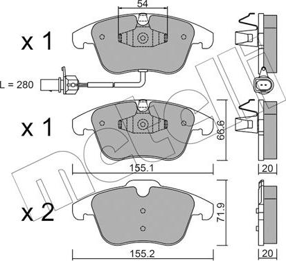 Metelli 22-0675-2 - Гальмівні колодки, дискові гальма autozip.com.ua