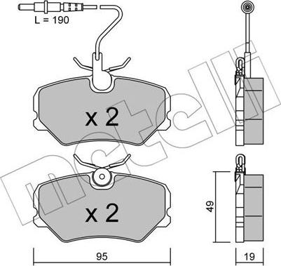 Metelli 22-0099-0 - Гальмівні колодки, дискові гальма autozip.com.ua