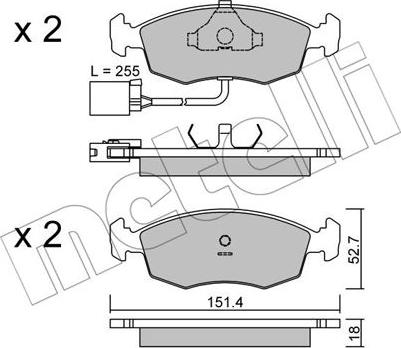 Metelli 22-0094-1 - Гальмівні колодки, дискові гальма autozip.com.ua