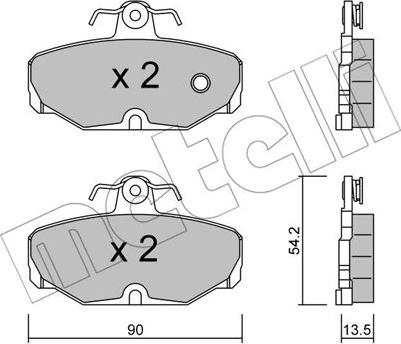 Metelli 22-0095-0 - Гальмівні колодки, дискові гальма autozip.com.ua