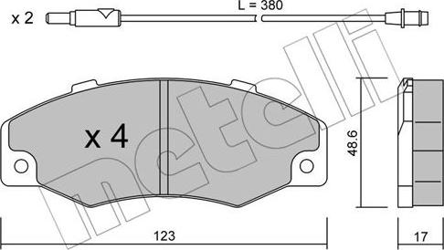 Metelli 22-0096-0 - Гальмівні колодки, дискові гальма autozip.com.ua