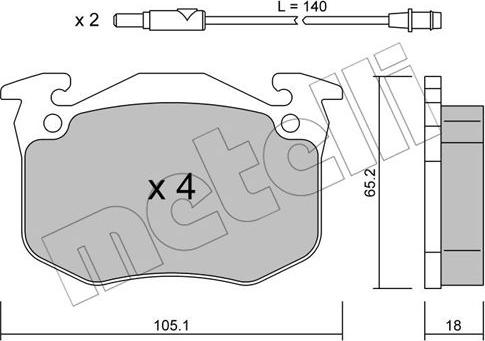 Metelli 22-0090-0 - Гальмівні колодки, дискові гальма autozip.com.ua