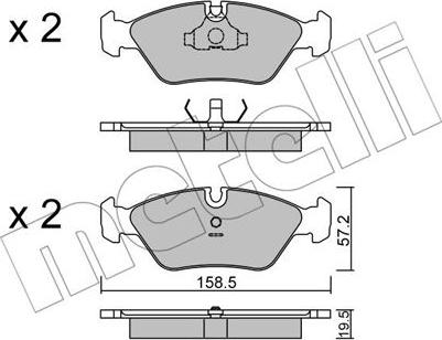 Metelli 22-0091-0 - Гальмівні колодки, дискові гальма autozip.com.ua