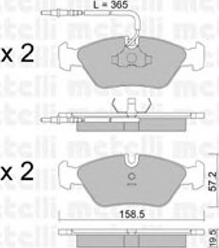 Metelli 2200912 - Гальмівні колодки, дискові гальма autozip.com.ua