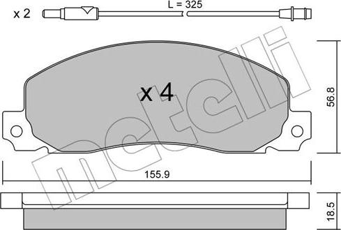Metelli 22-0098-0 - Гальмівні колодки, дискові гальма autozip.com.ua