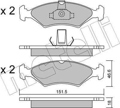 Metelli 22-0093-0 - Гальмівні колодки, дискові гальма autozip.com.ua