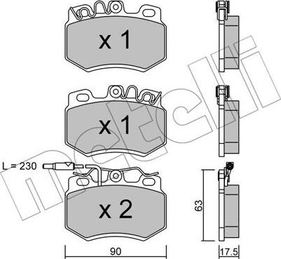 Metelli 22-0049-1 - Гальмівні колодки, дискові гальма autozip.com.ua