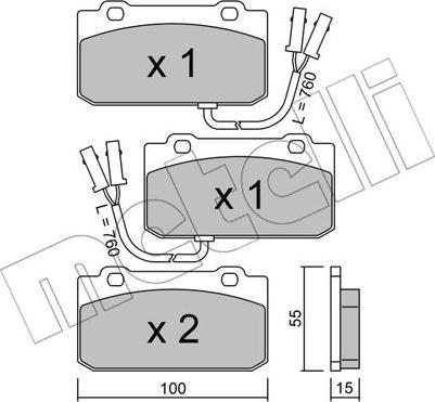 Metelli 22-0040-1 - Гальмівні колодки, дискові гальма autozip.com.ua