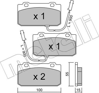 Metelli 22-0040-2 - Гальмівні колодки, дискові гальма autozip.com.ua