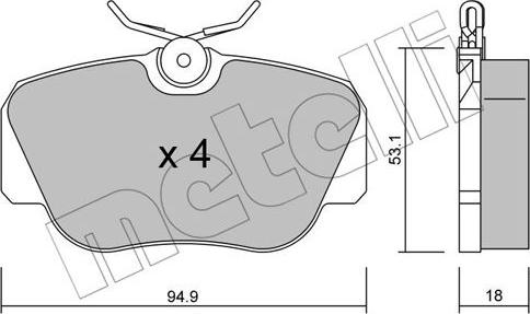 Metelli 22-0041-0 - Гальмівні колодки, дискові гальма autozip.com.ua