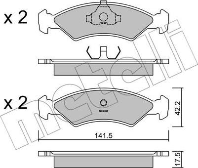 Metelli 22-0043-0 - Гальмівні колодки, дискові гальма autozip.com.ua